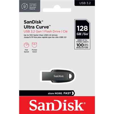 USB флеш накопитель SanDisk 64GB Ultra Curve Black USB 3.2 (SDCZ550-064G-G46) Винница