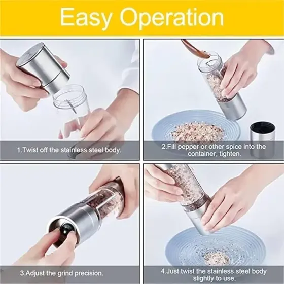 Двойная мельница для специй / Измельчитель механический 2 в 1 для соли, перца и специй Коломия