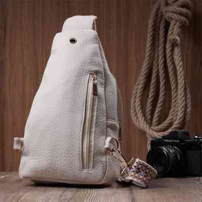 Сумка Vintage Жіноча з однією лямкою через плече з крупнозернистої екошкіри Молочна (22761) Вінниця