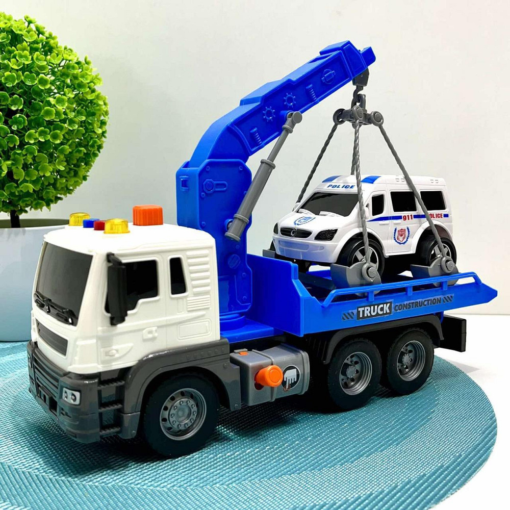 Евакуатор машинка світлові та звукові ефекти інерція машинка 27см Синій (JS106AB) Чернігів - фото 2