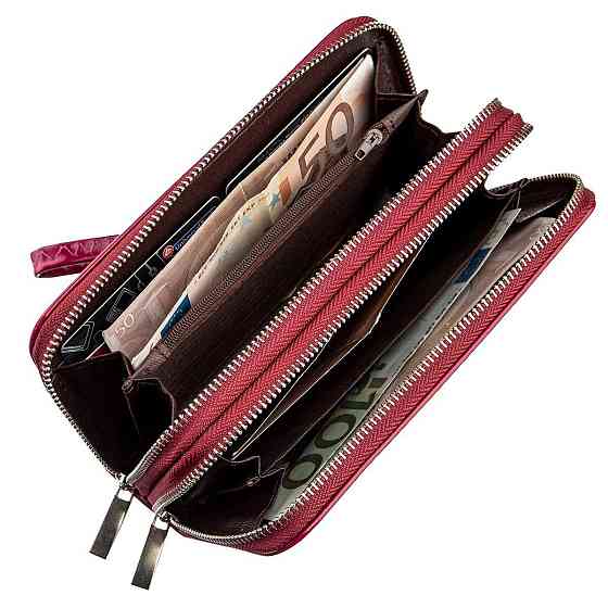 Кошелек женский из гладкой экокожи Темно-розовый (KIVI) Киев