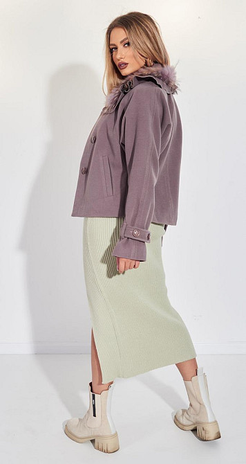 Укорочене пальто з натуральним хутром (46) Київ - фото 5