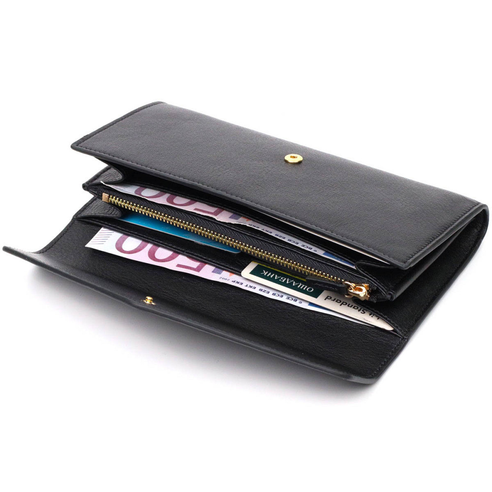 Жіноче містке портмоне з натуральної шкіри Tony Bellucci 21976 Чорний Київ - фото 8