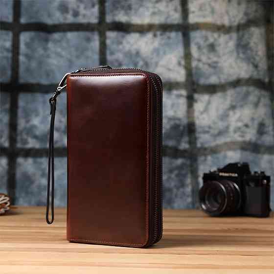 Чоловічий клатч із натуральної шкіри Коричневий (Vintage) Київ