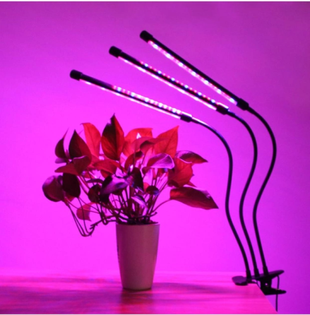 Ультрафиолетовая светодиодная фитолампа GrowLight для растений (3 лампы) с таймером Винница