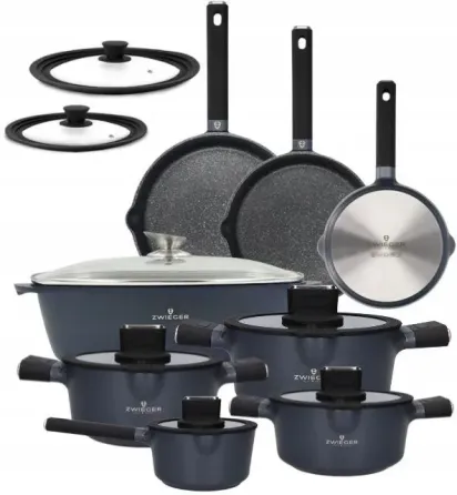 Zwieger Vesna Комплект Garnków 6el. Рондель. + 3 Сковорідки Жаровня Кришки (ZVESNA38) Київ