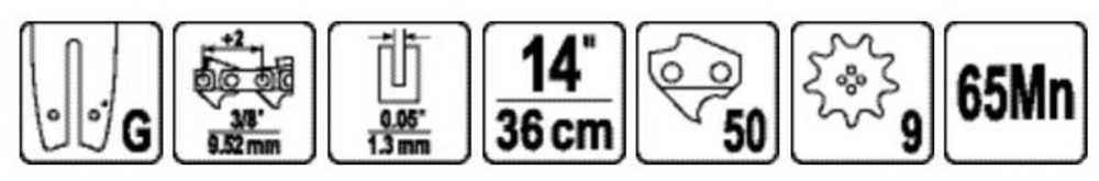 Шина для пили YATO l= 14