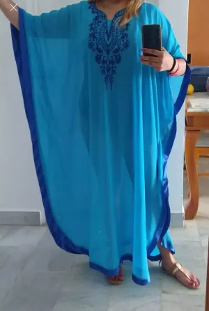 Пляжна туніка жіноча довга універсальний блакитний Київ