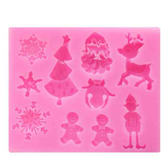 Молд силиконовый новогодний 77 на 65 мм розовый Киев