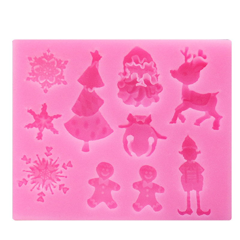 Молд силіконовий новорічний 77 на 65 мм рожевий Київ - фото 6