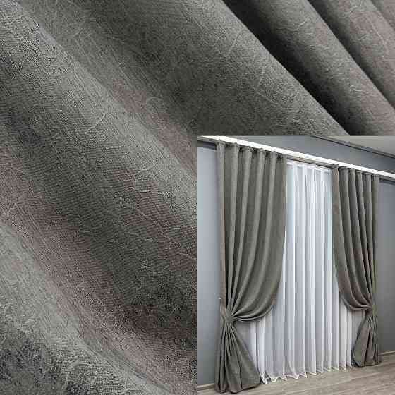 Комплект штор VR-Textil Жаккард Viva Marmo № 1788ш Серый 150х270 см 2 шт (33-0746) Киев