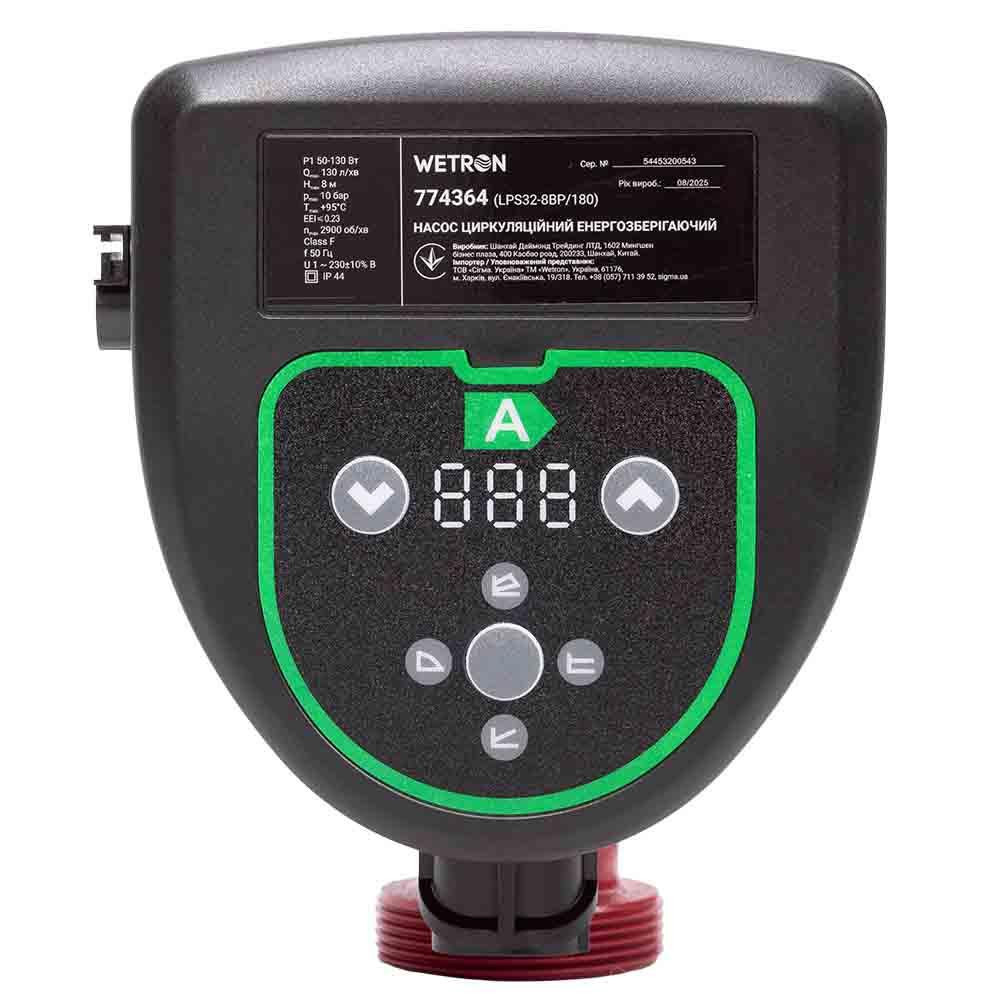 Насос циркуляційний енергоощадний 50-130 Вт Hmax 8 м Qmax 130 л/хв Ø 2" 180 мм + гайки Ø11⁄4" WETRON (774364) Київ - фото 5