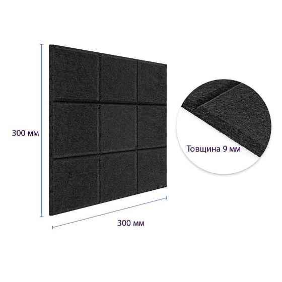 Звукоізоляційна панель 300х300х9мм Чорна SW-00002700 Київ