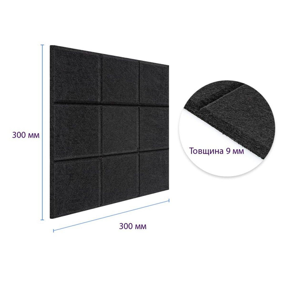 Звукоізоляційна панель 300х300х9мм Чорна SW-00002700 Київ - фото 3