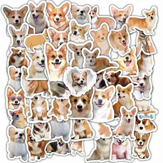 Набір наліпок Коргі – 60 штук милих стікерів із собаками Київ