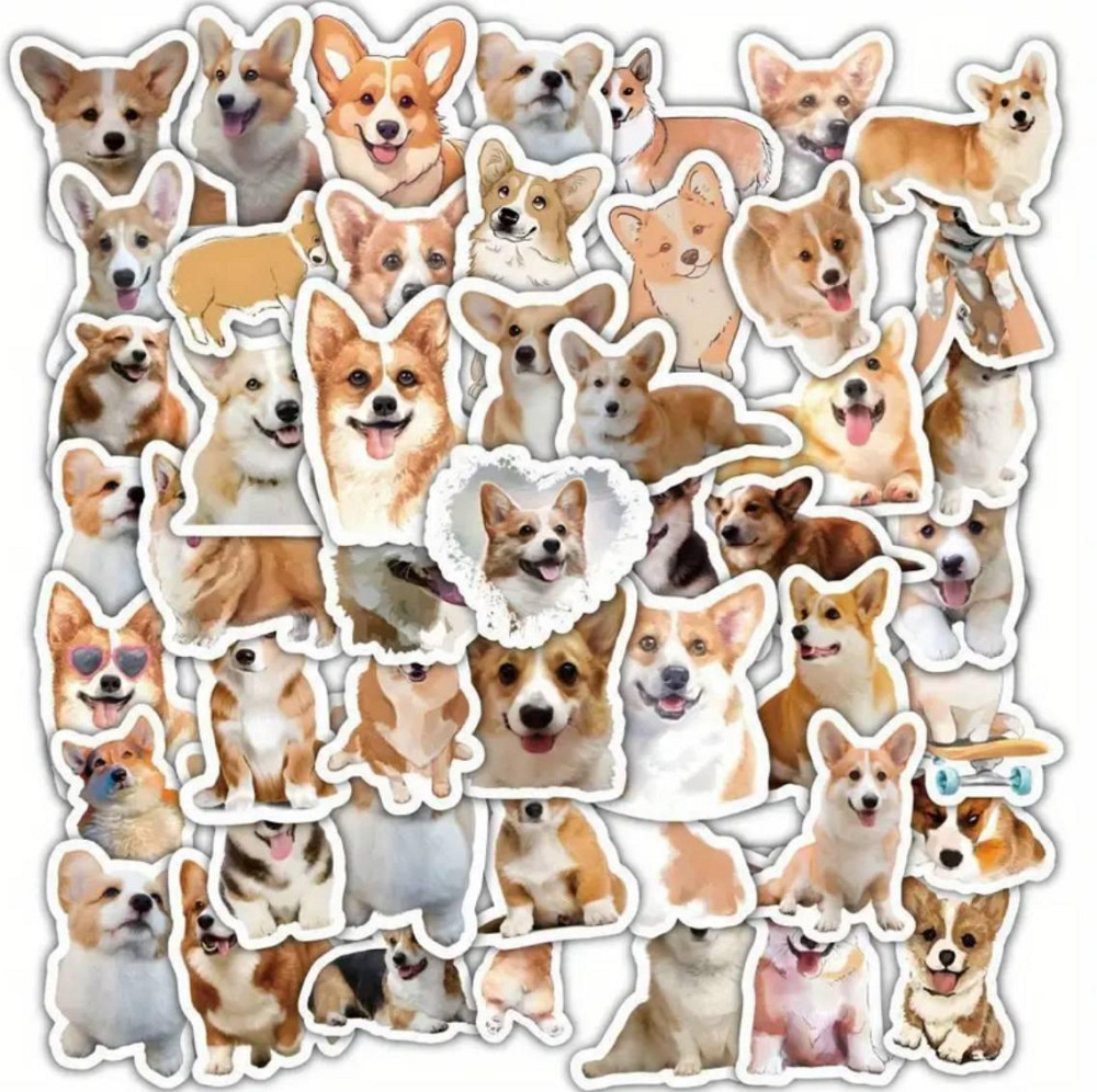 Набор наклеек Корги – 60 штук милых стикеров с собаками Киев - изображение 1