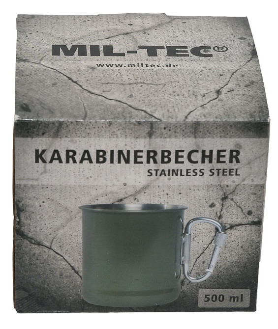 Туристична кружка з карабіном 500 мл Mil-Tec (14608202) Нержавіюча сталь Нововолинськ - фото 8