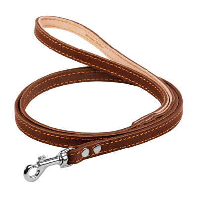 Поводок для собак Collar одинарный с прошивкой Ш 14 мм Д 122 см коричневый (04516) Винница - изображение 1