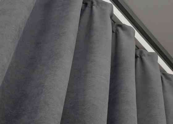 Комплект готових штор VR-Textil Мікровелюр Petek № 1485ш Сірий 150х290 см 2 шт (33-0369) Київ