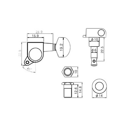 Кілки для гітари Paxphil J-02 3+3 CR Вінниця - фото 2