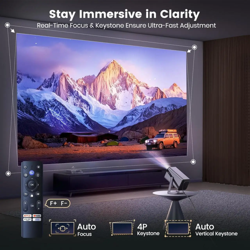 Мини-проектор iWIMIUS S299000 люмен Smart FHD 1080P портативный проектор с поддержкой 4K, Wi-Fi6 Bluetooth 50% зум 360° Киев - изображение 6