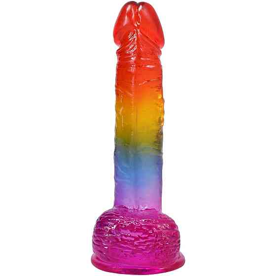Фалоімітатор Doc Johnson Crystal Jellies - Realistic cock with balls 8.5 Inch - Rainbow Sex Aura Київ