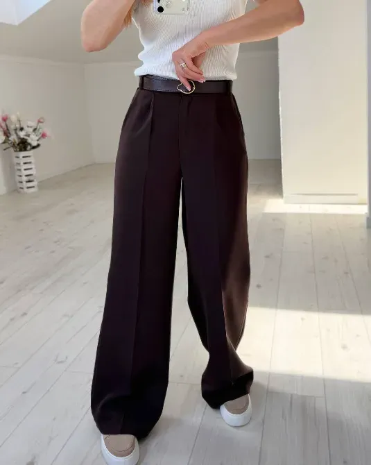 Жіночі класичні штани: чорні кремові рожеві шоколадні Одеса - фото 1