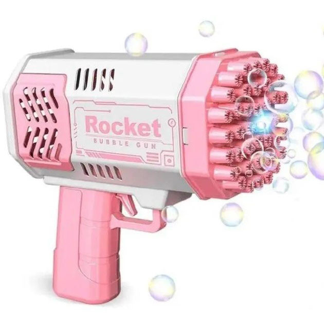 Дитячий пістолет мильні бульки Rocket Bubble Gun 15,8 см автоматичний. Колір: рожевий JV-42 Одеса - фото 10