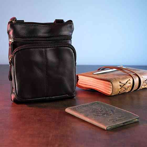 Сумка чоловіча Vintage компактних розмірів 14607 Чорний Київ