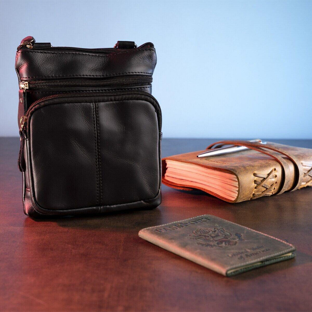 Сумка чоловіча Vintage компактних розмірів 14607 Чорний Київ - фото 6