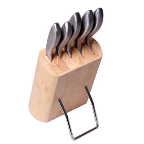 Набір ножів 5 предметів на підставці дерево/метал нержавіюча сталь порожнисті ручки 5133 KAMILLE Житомир