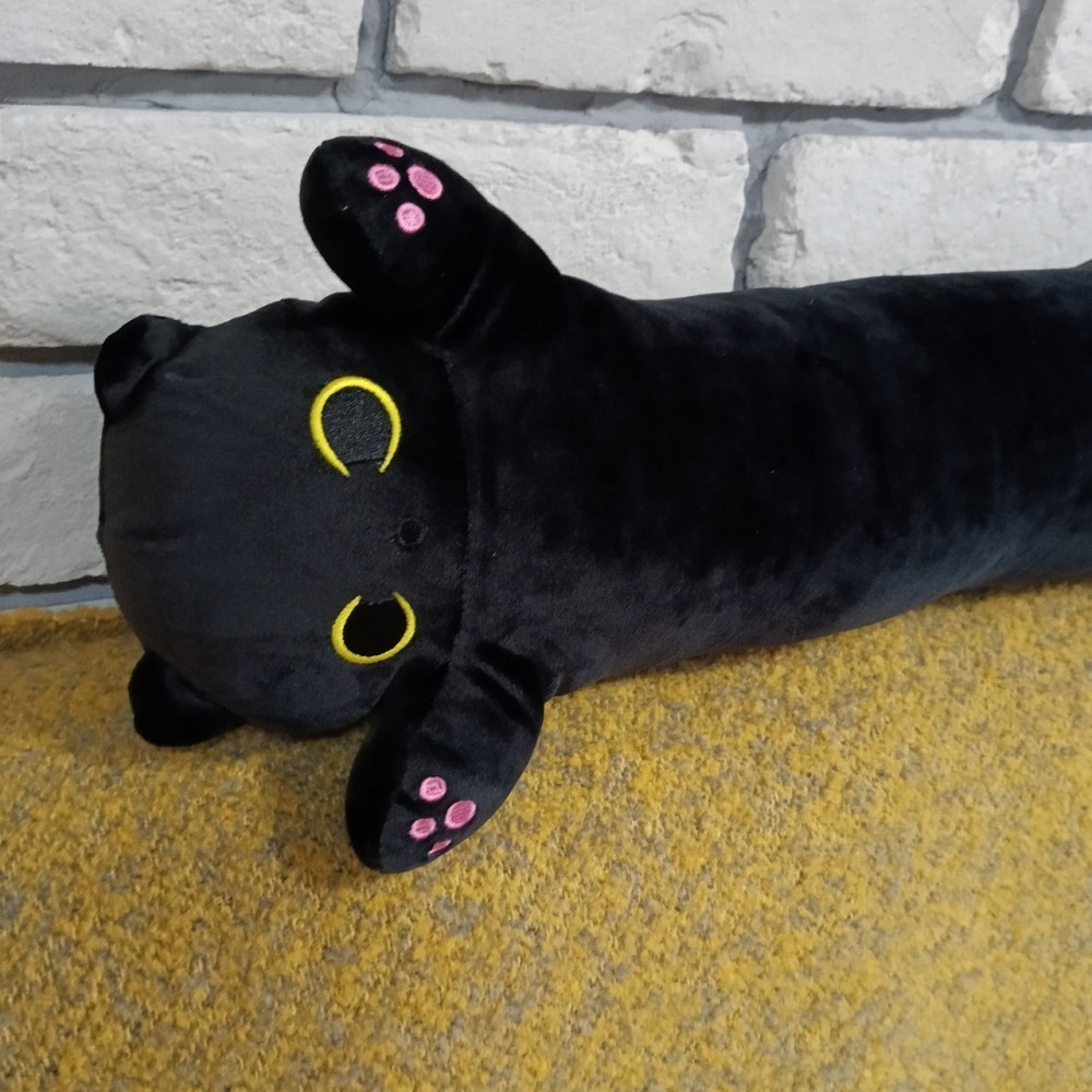 Мягкая игрушка подушка Кот-батон черный длинный кот обнимашка 50см Киев - изображение 15
