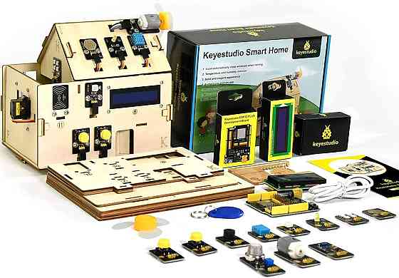 Набор для постройки умного дома KEYESTUDIO ESP32, STEM IoT Kit, датчики, Arduino и Python изучение э Киев