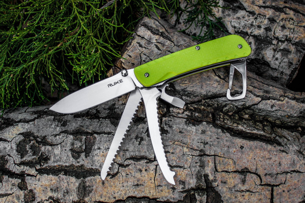 Багатофункціональний ніж Ruike Trekker LD43, (8.5 см) 12C27 / G10 зелений, 15 інстр. Київ - фото 7