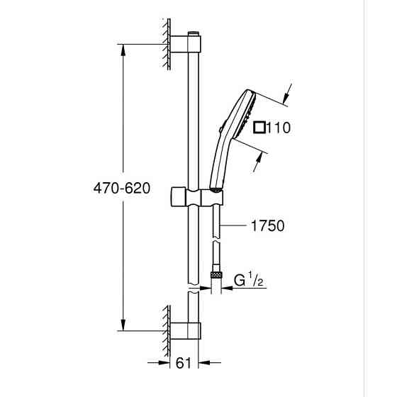 Душовий гарнітур Grohe Tempesta Cube 2 режими 110 (267482433) ( 24440 ) Харьков