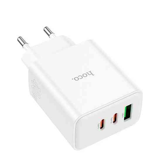 Мережевий зарядний пристрій HOCO C126A Pure power PD40W three-port(2C1A) charger White Київ