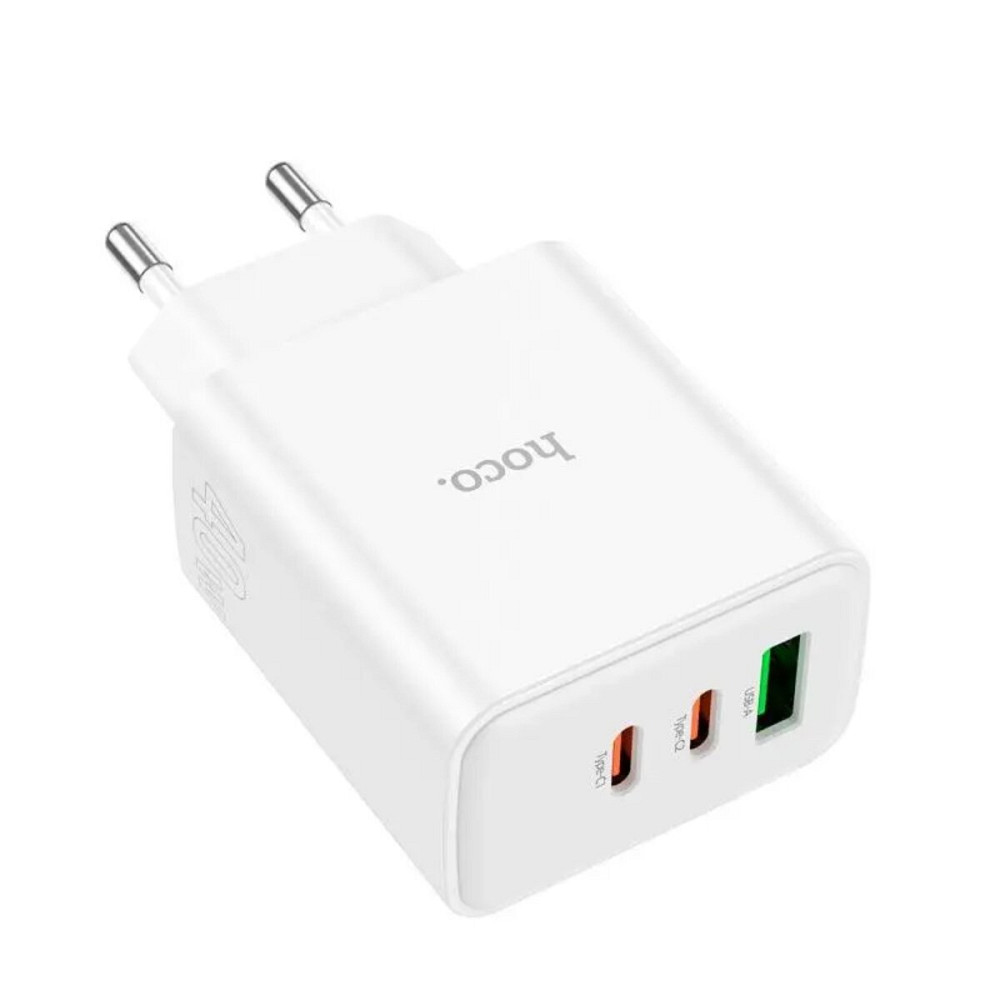 Мережевий зарядний пристрій HOCO C126A Pure power PD40W three-port(2C1A) charger White Киев - изображение 3