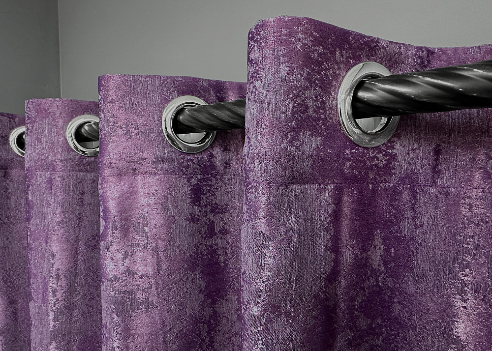 Комплект штор на люверсах VR-Textil Жаккард Sultan YL № 1547ш Фиолетовый 150х250 см 2 шт (37-0255) Киев - изображение 6