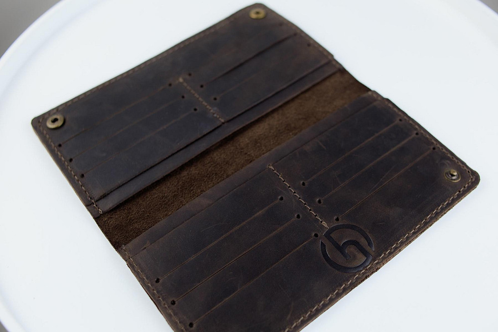 Чоловіче портмоне Skill із натуральної шкіри Crazy Horse SH105 (Темно-коричневий) Суми - фото 7