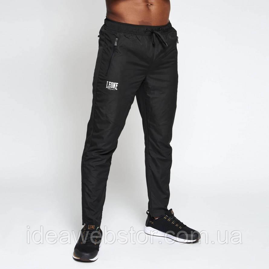 Спортивні штани Leone Logo Black L чоловічі чорні на гумці з кишенями на блискавці для тренувань і повсякденного носіння Київ - фото 10