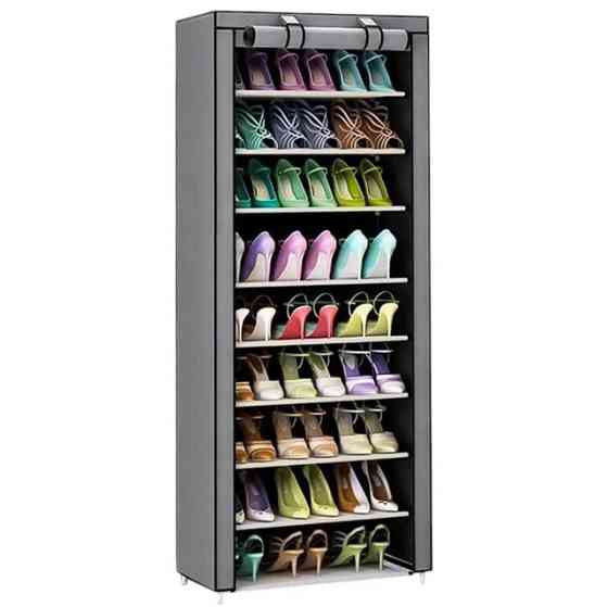 Шафа тканинна з полицями для одягу та взуття (58x30x158 см) Gray EZ-16 Львів