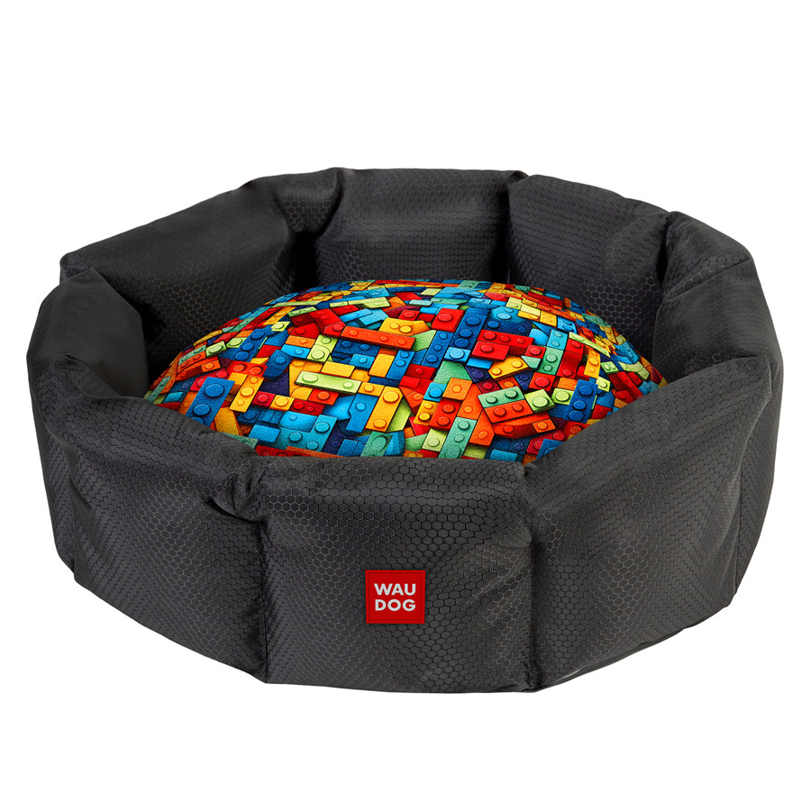 Лежанка для собак WAUDOG Relax, малюнок "Блоки", S, Ш 34 см, Д 45 см, В 17 см Коломыя - изображение 1