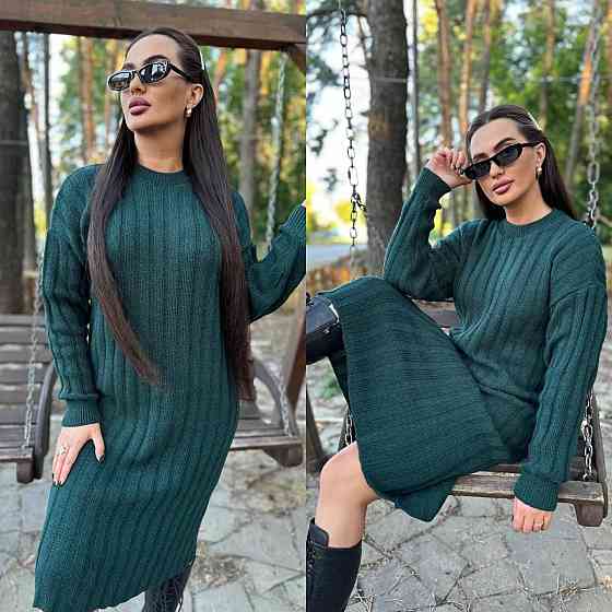 Женское модное вязаное платье однотонный. 42-56р Киев