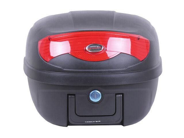 Кофр (багажник) для мотоцикла задній YM-0808 (V- 29L) 39.5×39.5×30.5 чорний з червоним Мукачево - фото 3