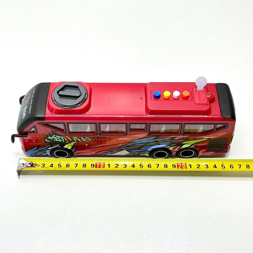 Автобус з інерцією підсвічуванням та звуком відкриваються двері 27см Червоний (JS162BC) Чернігів - фото 4