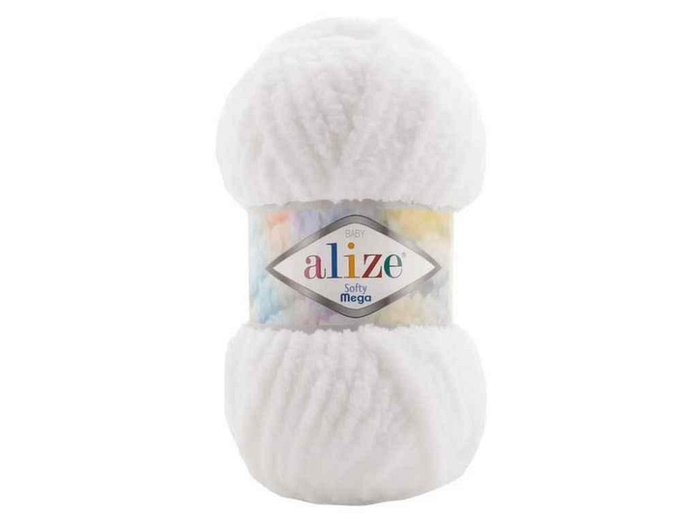 Пряжа Softy Mega 55 5шт/уп білий 100% мікрополіестер 100г 70м ТМ Alize Київ - фото 1