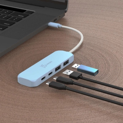 Концентратор J5create USB-C to 2xUSB-A + 2xUSB-C 3.2 10Gbps cyan (JCH342EC-N) Винница - изображение 5