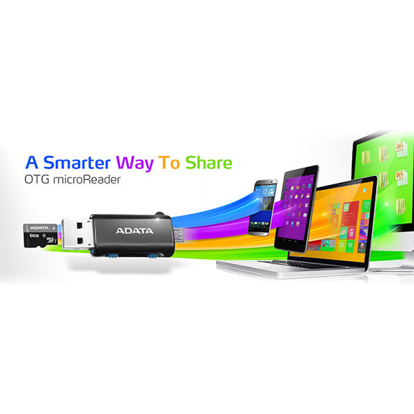 Кардридер ADATA microSD OTG microUSB + USB 2.0 AOTGMRBK (Черный) Николаев - изображение 8