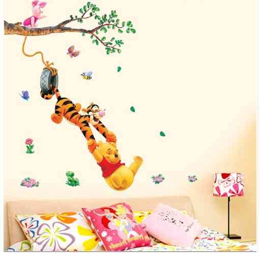 Наклейка вінілова шпалери "Вінні Пух і його друзі", наклейка для дитячої кімнати 2 полотна по 30х90 см Кам'янець-Подільський