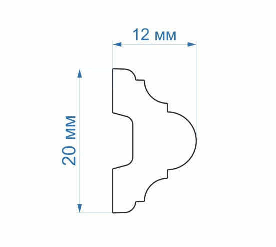 Молдинг М20.12 под покраску из полимера высокой плотности  (2000х20х12мм) Днепр - изображение 3